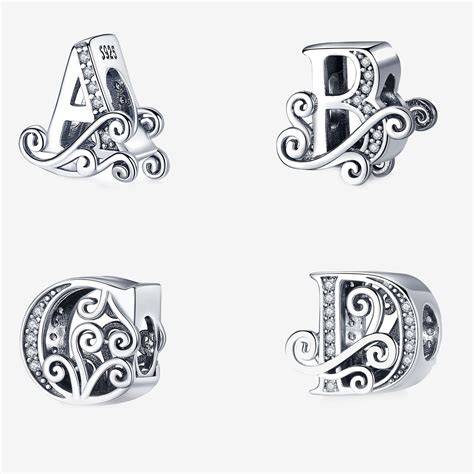 pandora silver letter charms.